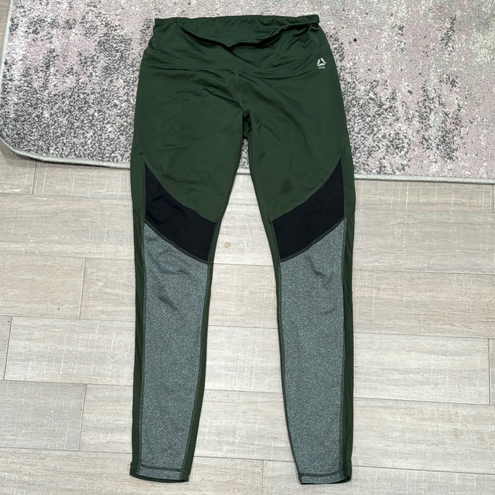 Reebok Women’s Hunter Green Full Length Compression Workout Leggings Sz M